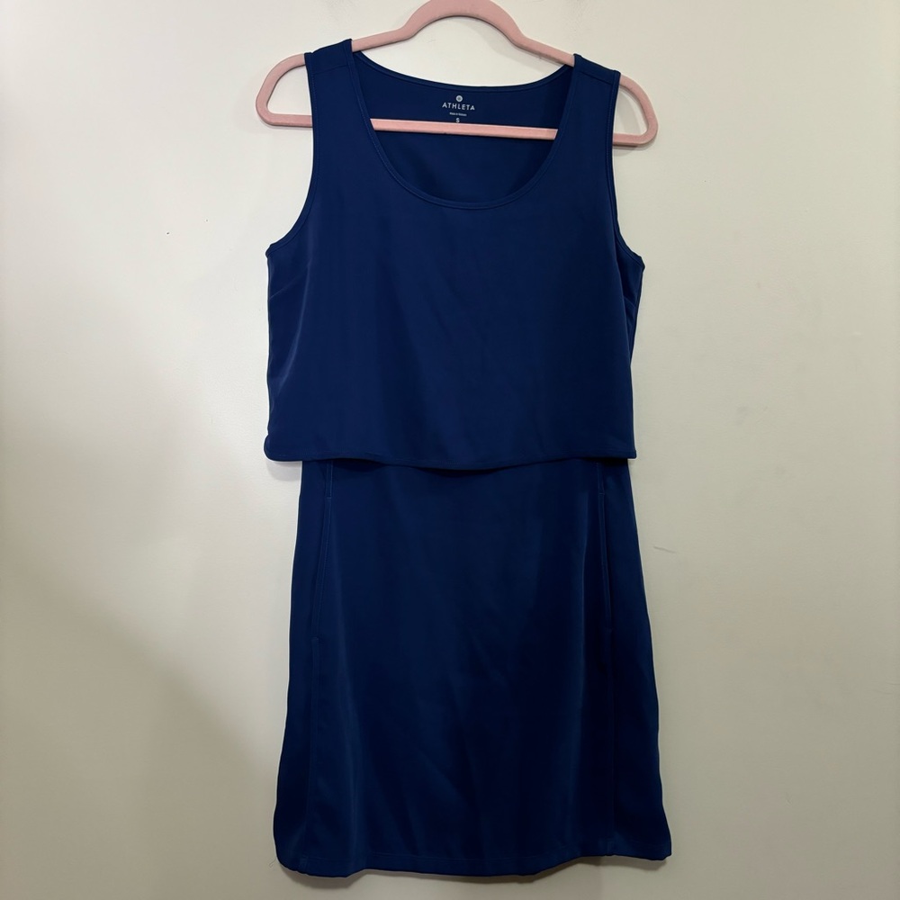 Athleta blue two tiered mini dress S